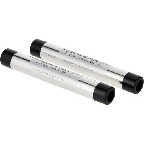 T-H Marine MSS-1-DP Motor Stik Außenbordmotorunterstützung in Silber mit zylindrischem Design, geeignet für Außenbordmotoren, bietet Stabilität und Unterstützung während des Bootstransports.