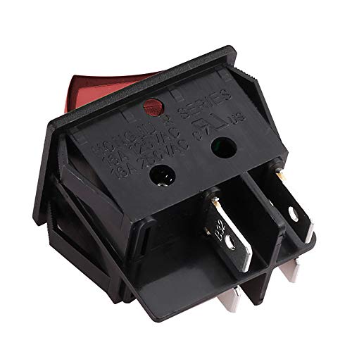 CLDIY DPST 4 Pins 2 Position Ein/Aus Wippschalter mit rotem LED-Licht, ideal für Boote, Autos und Haushaltsgeräte, Set mit 3 Stück.