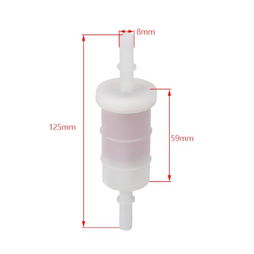 4er-Pack 879885Q Kraftstofffilter für Mercury Verado 4-Takt-Außenborder in zylindrischer Form mit transparentem Durchsichtbereich und dicken Rändern für optimierte Leistung und Langlebigkeit.