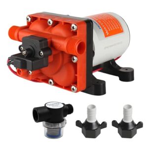 Seaflo Membranpumpe der Serie 42, 12V/24V, mit interner Bypass-Technologie für effiziente Wasserförderung, ideal für Bootsanwendungen und mobile Wasserversorgung.
