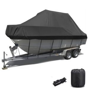 Wasserdichte Bootsabdeckung für V-Rumpf, Schlauchboot und Ruderboot - 210D Trailer Abdeckplanen für alle Anlässe - Boote Persenning Sonnenschutz für Mittelkonsolenabdeckungen