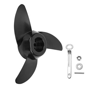 Akozon Außenbordpropeller mit 3 Blättern, geeignet für 28 Lb, 36 Lb und 46 Lb Außenbordmotoren, für 12V und 24V Trolling Motoren, robust und langlebig.