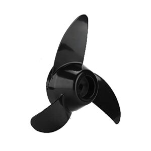 Akozon Elektroboot Propeller mit drei Blättern für Außenbordmotoren, ideal für 12V- und 24V-Motoren, zeigt robustes Design und einfache Montage.
