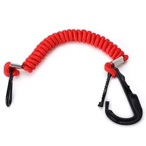 Akozon Boot Kill Switch mit rotem Spiralkabel und schwarzem Karabinerhaken, ideal für die Sicherheit von Booten und als Ersatz für Mercruiser Motoren.