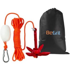 BeGrit 0,7Kg Faltanker Set mit Ankerleine und Boje für sicheres Bootfahren und Wassersport