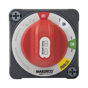 Bep Marine 772-DBC-EZ Schalter und Stecker für nautische Anwendungen, rot und schwarz, wetterfest, mit Drehknopf und digitalen Display.