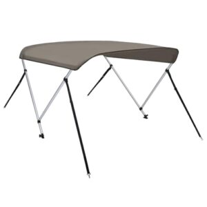 vidaXL 2-Bow Bimini Top in Grau, 178x138x96 cm, für Bootsverdeck mit UV-Schutz und wetterfester Konstruktion.