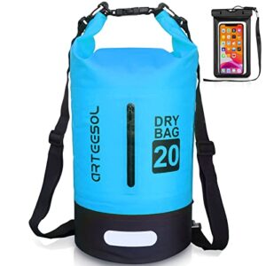 Blackace arteesol Dry Bag in Blau, 20L wasserdicht, ideal für Wassersport und Outdoor-Aktivitäten, mit Rollverschluss und verstellbarem Schultergurt.