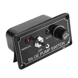 Robuste Boot Marine Schalttafel mit Bilgenpumpenschalter und LED-Anzeige für manuelle und automatische Steuerung von Bilgepumpen, ideal für maritime Anwendungen.