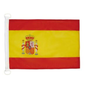 Hochwertige AZ FLAG Bootflagge Spanien in den Maßen 45x30 cm aus strapazierfähigem Polyester 150D, ideal für Bootseigner, die ihren Stil und ihre Liebe zur spanischen Kultur ausdrücken möchten.