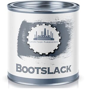 Bootslack von Lausitzer Farbwerke in Dose, ideal für Holz und Metall, farblos und matt, für den Schutz von Booten gegen Wasser und UV-Strahlen.