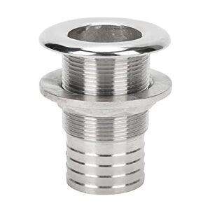 Tissting Borddurchlass Verschraubung mit Mutter aus Edelstahl 316, 85mm lang, für Boote und Yachten, universeller Ablaufanschluss.