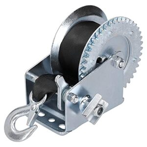 Cocoarm Handseilwinde mit 1200 lbs Tragkraft, robustes Metallgehäuse und Kranhaken, ideal für den Außeneinsatz.