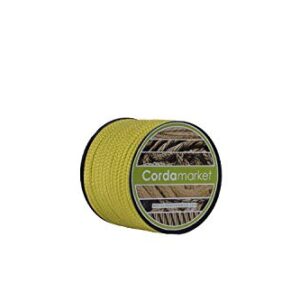 Cordamarket Dyneema Seil in gelb, 4mm Durchmesser und 15 Metern Länge, perfekt für Outdoor-Aktivitäten und Heimwerkerprojekte.