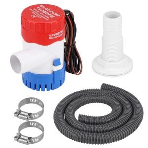 CPROSP Bilgenpumpe 12V 1100 GPH mit Zubehör für effiziente Wasserentfernung in Booten
