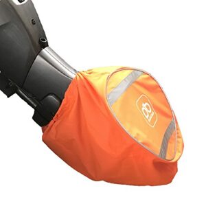Orangefarbene Abdeckung für Außenbordmotor-Propeller, geeignet für Motoren mit 40 bis 90 PS, aus robustem und wasserdichtem Material mit reflektierenden Streifen.