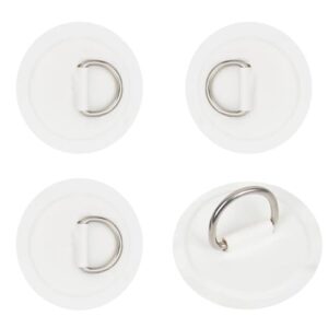 Set aus 8 Edelstahl D Ring Patches zur Reparatur von Kajaks, Schlauchbooten und SUP Boards, robust und langlebig, ideal für Wassersportler.
