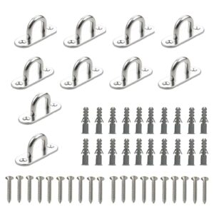 10 Stück Edelstahl Augplatten mit Öse, ideal für die Befestigung von Gegenständen im Innen- und Außenbereich, korrosionsbeständig und stark belastbar bis 50 kg