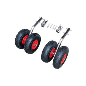 NOARD Edelstahl Doppel Slipräder mit 4 Transporträdern für Boote, klappbar mit robustem Design, ideal für den einfachen Transport von Schlauchbooten.