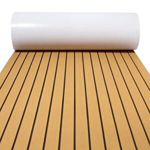 WEAFRICTCH Eva Schaum Bootbodenbelag in Teakholzoptik, 240x90x0,6 cm, Anti-Rutsch Eigenschaften für sichere Marine-Beläge.