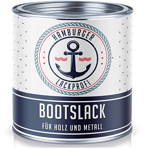 Dose Hamburger Lack-Profi Bootslack MATT für Holz und Metall in Weiß RAL 9010 mit maritimen Design für hochwertige Bootsfarbe