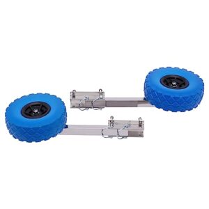 HOARLICN Slipräder für Schlauchboote mit blauen 9,84-Zoll-Reifen und stabiler Metallhalterung, geeignet für eine Tragkraft von bis zu 330,7 lbs.