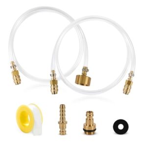 Hydraulisches Lenkset bestehend aus 2 Entlüftungsrohren mit Messinganschlüssen und Dichtungen für Boote, geeignet für hydraulische Lenkungssysteme.