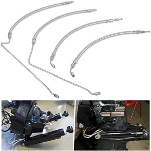 Hydraulisches Zylinderschlauch-Set für Mercruiser Alpha I Gen I, Gen II und Bravo 1, 2, 3 mit geflochtenen Edelstahlschläuchen