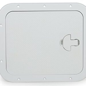 Robuste Inspektionsluke 306 x 356 mm in Weiß für den einfachen Zugang zu Bootsböden und Motorenräumen