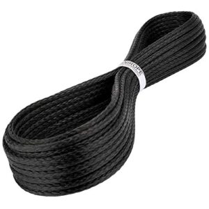 Kanirope Dyneema Seil PRO 4mm 10m in Schwarz, geflochten und strapazierfähig, geeignet für zahlreiche Anwendungen im Handwerk und Outdoor-Bereich.