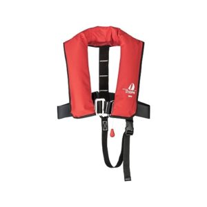 12skipper Kinder-Automatik Rettungsweste ISO 150N in Rot, ideal für Kinder mit einem Gewicht von 15-40 kg, bietet Sicherheit beim Wassersport