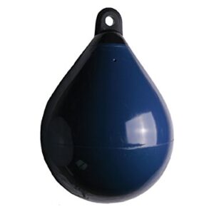 Runder Kugelfender in navy blau mit einem Durchmesser von 45 cm, ideal für Bootsversicherung und Schutz vor Stößen.