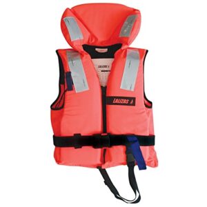 Lalizas Feststoff Rettungsweste 100N für 30-40 kg, orange, ergonomisches Design mit Reflektoren für optimale Sichtbarkeit auf dem Wasser.