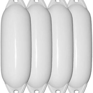 Majoni Bootsfender Star 15 - 4er Set, weiße Langfender mit 45 cm Länge, ideal für den Einsatz beim Anlegen von Booten.