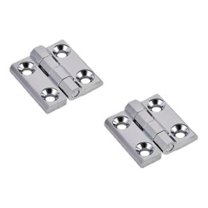 Zwei robuste Marine Boot Hatch Scharniere aus 304 Edelstahl, ideal für schwere Türen und Luken, mit Abmessungen von 40x40x5mm und Korrosionsbeständigkeit.