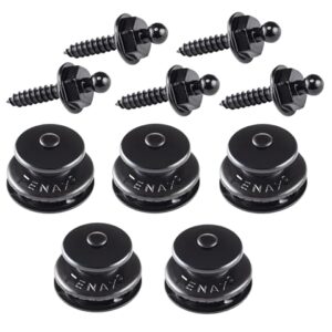 Set mit New Marine Tenax Knöpfen in Schwarz, bestehend aus 5 Oberteilen und 5 Unterteilen sowie Blechschrauben für vielseitige Befestigungslösungen.