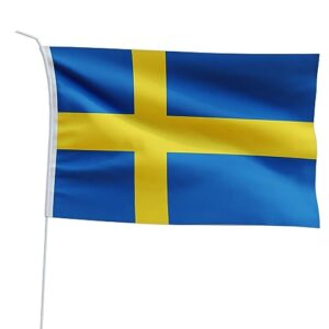 Marineo Gastlandflagge für Boot und Motorrad in Schweden-Design, 20 x 30 cm, wetterbeständig und langlebig