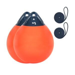 Mesle Kugelfender Globe 2er Set in orange, 41,5 cm Durchmesser, idealer Schutz für Boote und Yachten, aufblasbare Fender für sicheres Anlegen.
