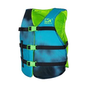 Mesle Schwimmweste für Erwachsene in modernem blauen Design, ideal für verschiedene Wassersportarten wie Stand-Up Paddeln und Kajakfahren, mit sicherem Sitz und hochwertigem Material.