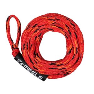 Mesle Schlepp-Leine 3P 55 Fuß für Wassersport, rot-schwarz, mit Schwimmer, zum Schleppen von Tubes und Reifen für bis zu drei Personen.