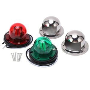 2 Stück Edelstahl Navigationslichter für Yacht, 12V LED, rotes und grünes Licht für sichere Bootsnavigation