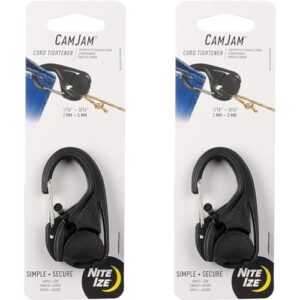 Nite Ize Unisex Erwachsenen CamJam in Schwarz, Packung mit zwei Clips für vielseitige Bindelösungen und einfache Handhabung.