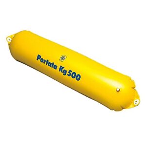 Gelbe, aufblasbare Bootsrolle mit einer Traglast von 500 kg, ideal für Transport und Wassersportaktivitäten.