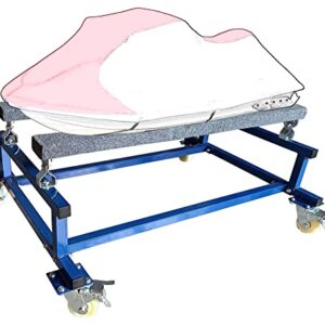 Pedigo Jet Ski Dolly für den sicheren Transport und die Lagerung von Wasserfahrzeugen mit stabiler Stahlkonstruktion und verstellbarer Unterstützung.
