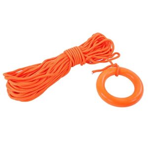 30 Meter schwimmendes Rettungsseil aus Polyethylen, orangefarben und aufgerollt, ideal für Notfälle und Outdoor-Aktivitäten.