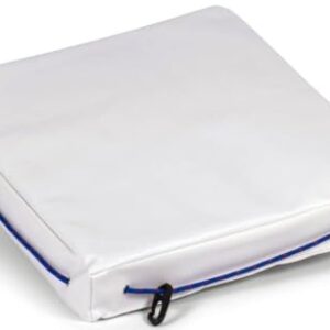 Schwimmfähiges und wasserdichtes Sitzkissen in Weiß für Boote und Outdoor-Anwendungen, ideal für Camping und Gartenmöbel.