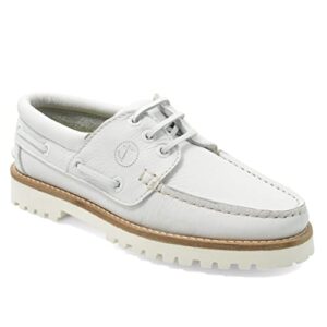 Seajure Damen Bootsschuhe Whiteheaven aus hochwertigem Leder in Weiß für den eleganten Freizeitlook am Wasser