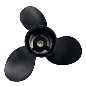 SLEIPNIR Propeller 9x10 1/2 für Mercury Außenborder, 3-Blatt Aluminium Propeller mit 8 Zähnen in schwarzer Farbe, ideal für maximale Leistung und Effizienz auf dem Wasser.