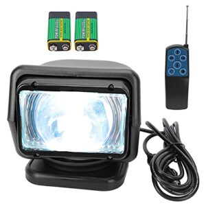 Hochleistungs-Suchscheinwerfer für Boote, 12/24V, 55W mit Fernbedienung und einstellbarem Winkel, geeignet für Outdoor Marine-Anwendungen, wasserdicht in schwarzer Ausführung.
