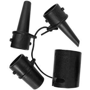Senbaler SUP Pumpen Adapter für Schlauchboote mit Boston-Ventil, bestehend aus einem zylindrischen Element und drei konischen Aufsätzen, ideal für konventionelle Luftpumpen.
